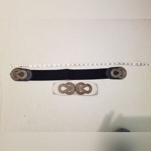 NWT stretch elastic metal rope buckle belts (2). Size S